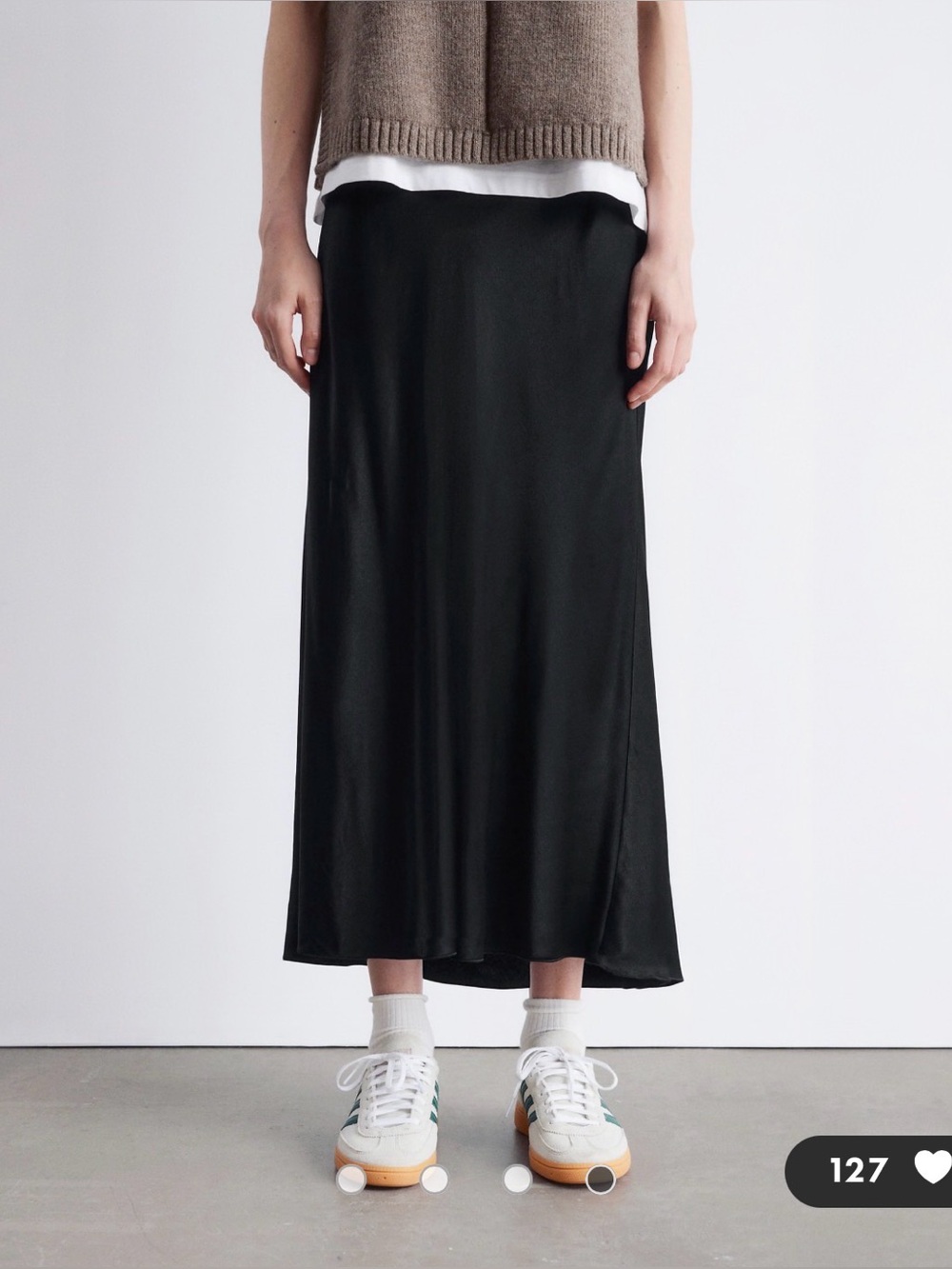 & Other Stories satin slip midi skirt